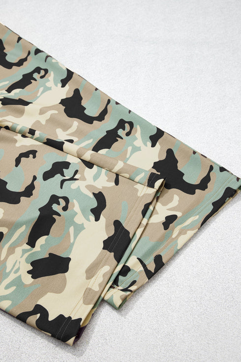 Camouflage Print Street Fashion Drawstring Shift Pants