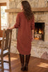 Long Sleeve Button Down Corduroy Midi Dress