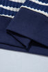 Preppy Textured Stripe Half Zip Collared Pullover Top