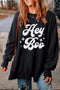 Hey Boo Graphic Oversized Crew Neck Pullover Sweatshirt