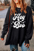 Hey Boo Graphic Oversized Crew Neck Pullover Sweatshirt