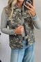 Western Camo Print Cargo Denim Utility Vest
