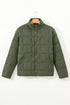 Casual Solid Zip Up Quilted Pocket Jacket
