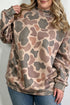 Polyester Camo Print Ribbed Mock Neck Sweatshirt