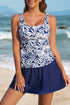 Empire Waist Ruched Side Tie Tankini Set