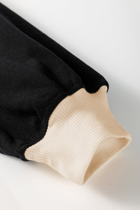 Paneled Loose Pullover And Lace Up Skort Two Piece Set