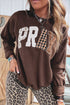 Floral Buffalo Plaid Striped Embroidered Patch Western Pullover Sweatshirt