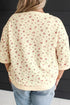 Polyester Elastane Floral Print Cuffs Hem Blouse