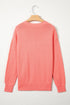 Drop Shoulder Ribbed Knit Long Sleeve Sweater