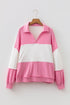 Playful Ricrac Trim Patchwork Collar V Neck Top