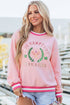Polyester Embroidered Tennis Crew Neck Pullover Sweatshirt