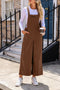 Polyester Corduroy Wide Leg Bib Overalls Jumpsuit