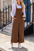 Polyester Corduroy Wide Leg Bib Overalls Jumpsuit