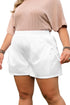 Solid Bow Decor Pocket Detail Plus Size Shorts