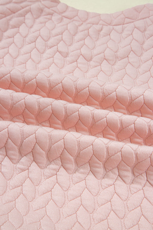 Braided Textured Ruffle Hem Wide Leg Pant Set