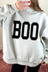 Reversible Boo Slogan Ghost Print Mock Neck Sweatshirt