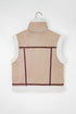 Modern Faux Suede Sherpa Lined Lapel Collar Vest
