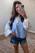 Seamed Floral Print Southern Belle Long Sleeve Top