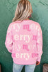 Merry Me All Over Graphic Round Neck Knit Sweater
