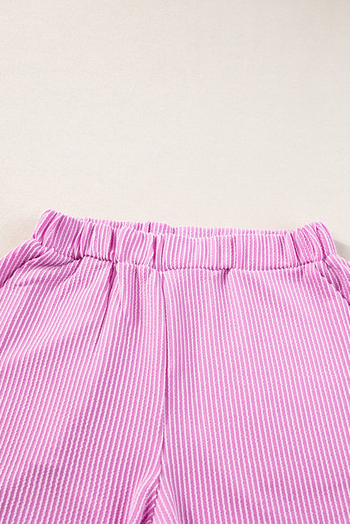 Corded Texture Panel Trim Two Piece Short Set