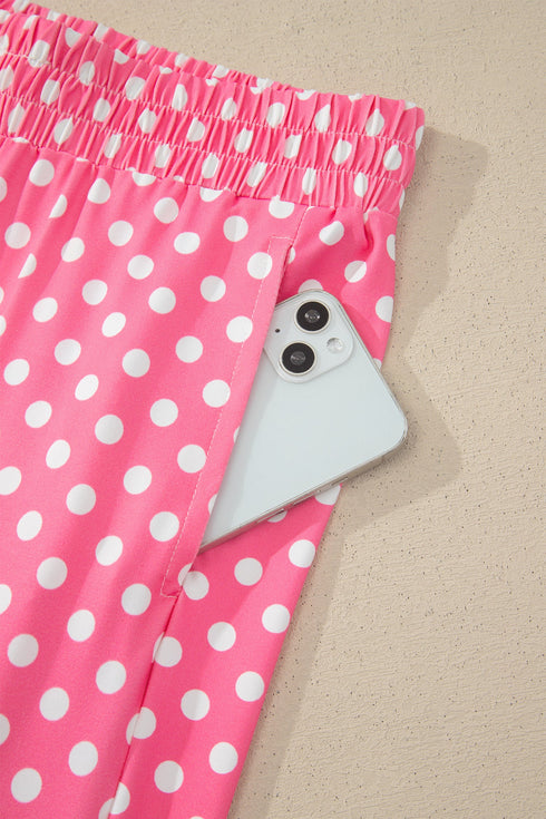 Polka Dot Print Slim Tank And Loose Pant Set