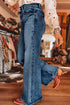 Cotton Polyester Denim Acid Pocket Flare Jeans
