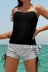 Blouson Square Neck Ruched Side Tie Tankini Set
