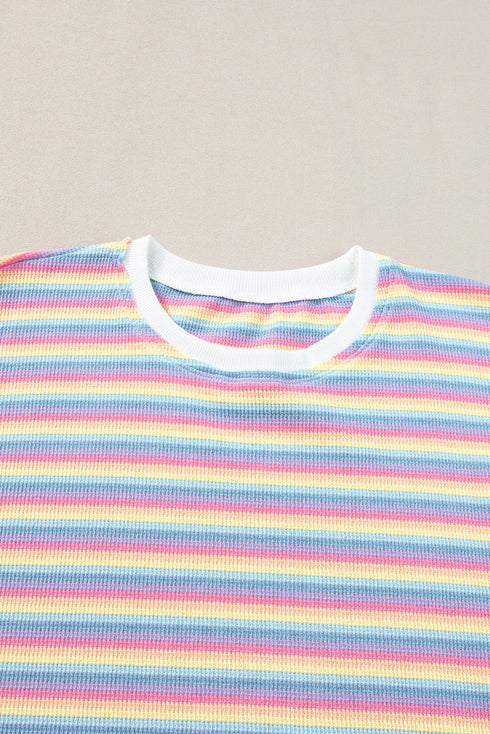 Striped Tassel Detail Tee And Wide Leg Pant Sets