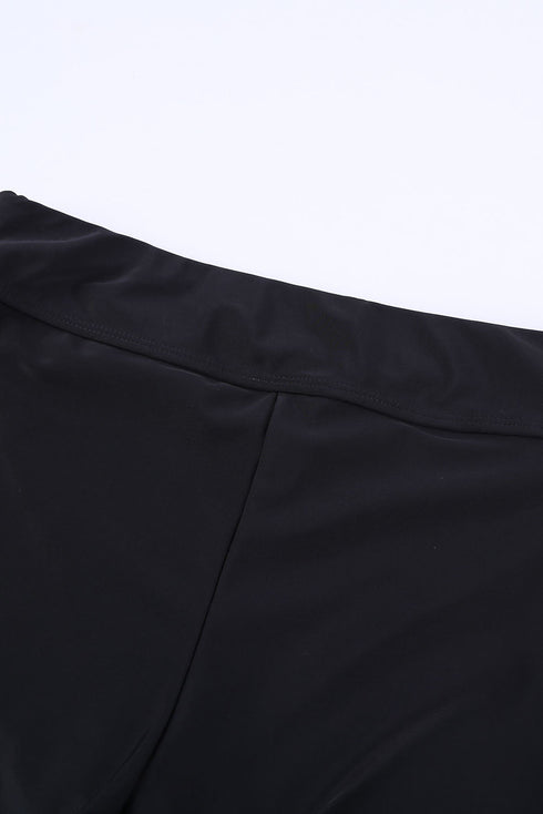 High Rise Ruched Side Tie Capri Leggings