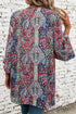 Bohemian Paisley Print Open Front Kimono