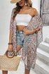 Bohemian Mixed Print Open Front Draped Kimono
