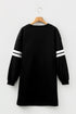 Sequin Ghost Graphic Varsity Striped Sleeve Sweatshirt Dress