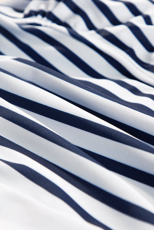 Ruched Side Tie Strap Leaf Print Tankini Set