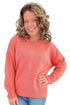 Drop Shoulder Ribbed Knit Long Sleeve Sweater