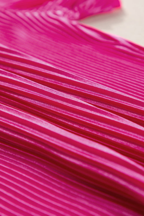 Casual Solid Pleated Satin Loungewear Short Set