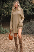Oversized Drop Shoulder Exposed Seam Sweater Dress