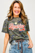 Western Camouflage Letter Print Patriotic Graphic Tee
