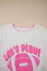 Rugby Pattern Textured Knit Casual Shift Sweater Vest
