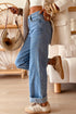 Side Seam Rivet Detail Regular Fit Ankle Jeans
