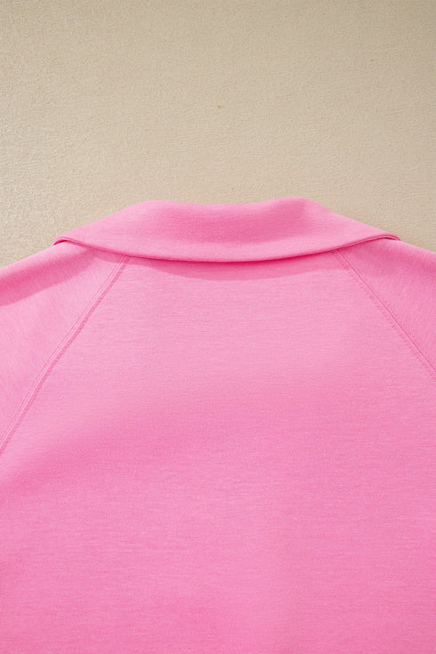 Casual Collared V Neck Tee Drawstring Short Sets