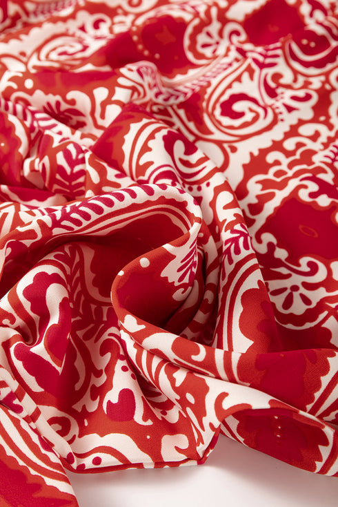 Bohemian Paisley Print Buttoned High Waist Wide Leg Pants