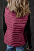 Plush Collar Quilted Zip Front Puffer Vest