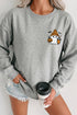 Ghost Character Embroidered Graphic Art Pullover Sweatshirt