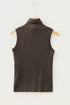 Western Ribbed Knit High Neck Slim Fit Sweater Vest