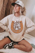 Good Luck Horse Graphic Oversized Western Pullover Sweatshirt