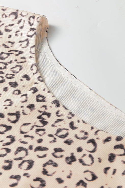 All Over Leopard Print Corduroy Knot Side Western Vest