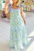 Geometric Floral Striped Patchwork Sleeveless A Line Dress