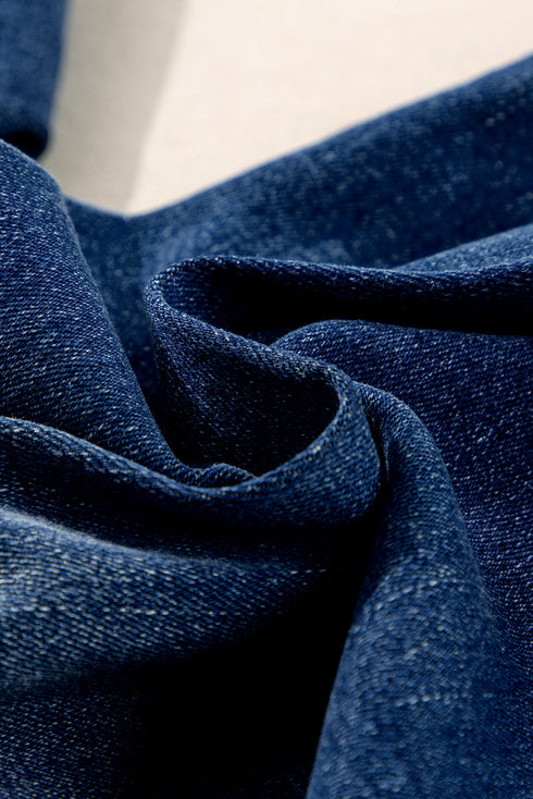 High Waist Side Slit Flare Casual Denim Bottoms