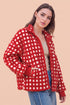 Plaid Zip Up Long Sleeve Textured Jacket