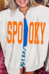 Spooky Letter Print Open Front Split Sweatshirt